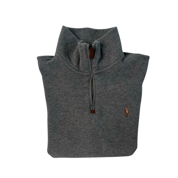 Polo Ralph Lauren Cotton-French Rib Half Zip, Light Gray Medium - Picture 2 of 10